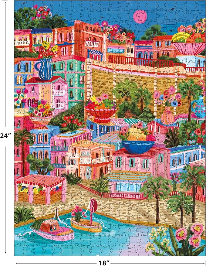 RoseArt - Millie Illustrates - Marseille France - 300 Piece Jigsaw Puzzle, Colorful Modern Travel Art Illustrated Puzzles for Adults