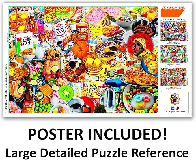 MasterPieces - 1000 Piece Jigsaw Puzzle, Breakfast of Champions, Fun for Adults, Family, Kids, Non-Glare Finish, 19.25" x 26.75"