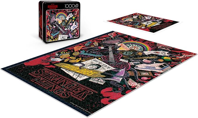 Buffalo Games - Stranger Things - 1000 Piece Collector's Tin Jigsaw Puzzle - Challenging and Colorful Puzzles for Adults – Precision-Cut Pieces, Beautiful Artwork, and Hours of Relaxing Fun