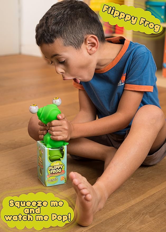 IPIDIPI TOYS Flippy Frog Squishy Eye Popping - Easter Basket Stuffers - Fun Fidget Sensory Squeeze Toy, Birthday Party Favors, Goodie Bag Stuffers for Boys and Girls