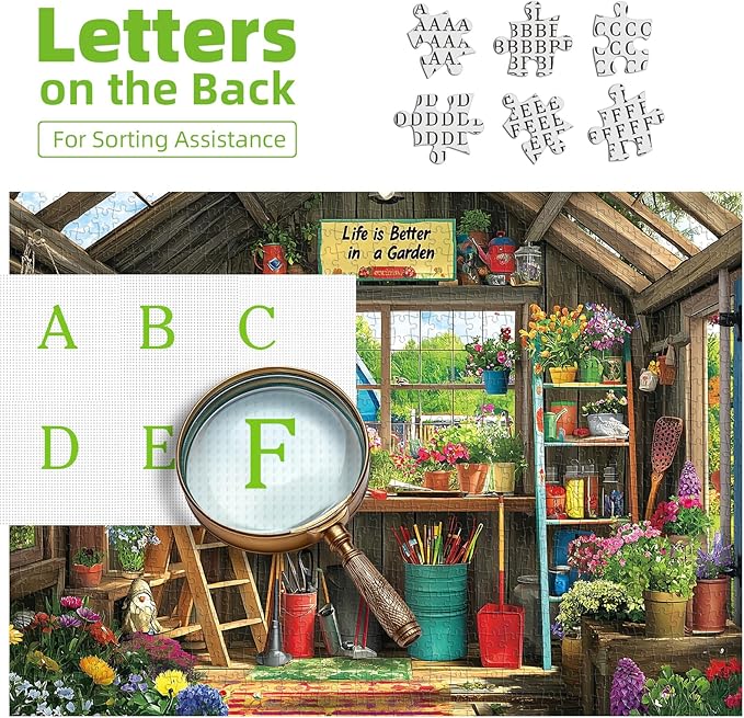 Puzzles for Adults 1000 Pieces, Charming Potting Shed - Garden Shed Jigsaw Puzzle for Family Decoration, Gifts, Party Game, Finished Size 27.5" x 19.7"