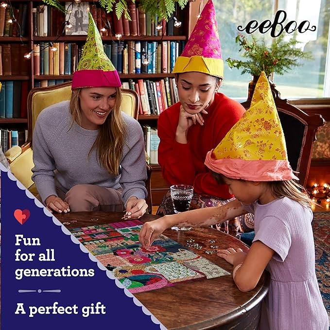 eeBoo 1000 Piece Puzzle - Pets in The Kitchen Jigsaw Puzzle for Adults, Square 23" x 23" Made with Recycled Board & Vegetable-Based Ink