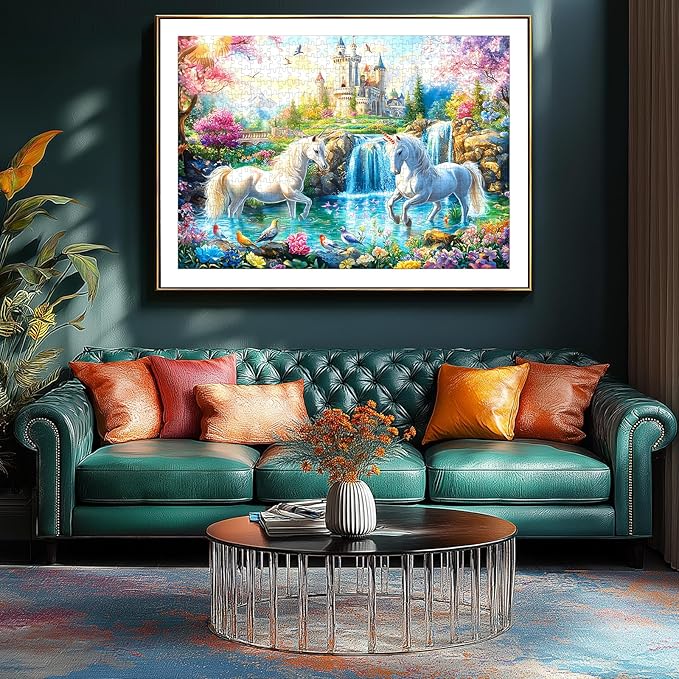 1000 Piece Jigsaw Puzzles for Adults, Unicorn Castle Puzzles for Adults, Impossible Challenging Difficult Puzzle Gift for Adult Jigsaw Puzzles Lovers (27.5"x19.7")