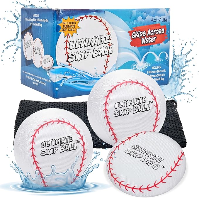 Activ Life The Ultimate Water Skip Balls, Water Bouncing Ball for Swimming Pool, Beach Toys for Friends, Family, Kids and Adults