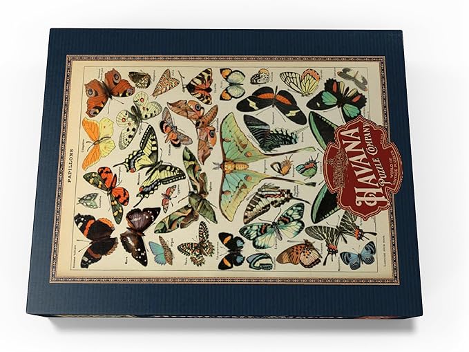 MyPuzzle Papillons - Butterflies for All, Vintage Art Poster, Adolphe Millot - Premium 1000 Piece Jigsaw Puzzle for Adults