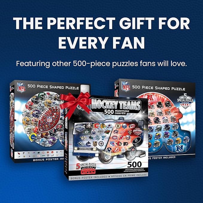 Masterpieces 500 Piece Hockey Puzzle – Officially Licensed NHL Zamboni Shaped Jigsaw for Adults and Fans – Unique Collectible Design, Durable Eco-Friendly Build, for Hockey Lovers