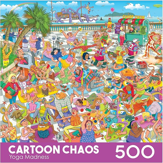 RoseArt - Cartoon Chaos - Yoga Madness - 500 Piece Jigsaw Puzzle for Adults