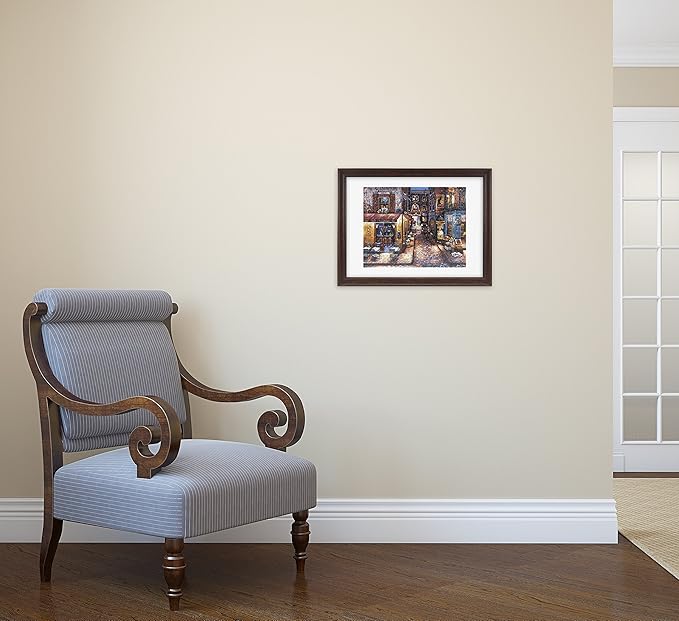 MCS 14.25x19.25 Puzzle Frame for Finished Puzzles, Walnut Woodgrain Vertical & Horizontal Wall-Mounted Picture Display for Preservation (1-Pack)