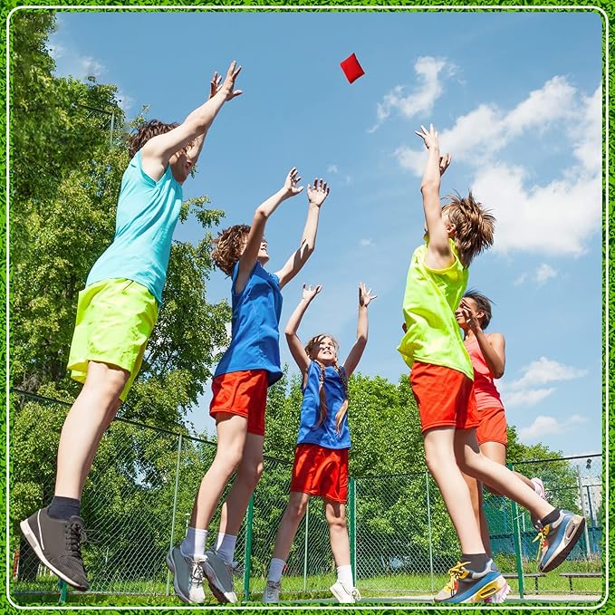 32 Pack Bean Bags Toss for Kids Cornhole Bean Bags Colorful Bean Bags for Tossing Canvas Toss Bags Hand Toy Toss Games Weights for Outdoor Yard Games, Assorted Colors (Bright Colors, 3.15 x 3.15 Inch)