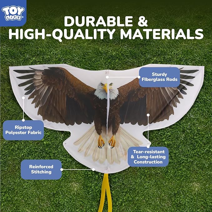 TOY Life 48.4'' Large Kites Easy to Fly for Kids Adults with 328.1 FT String, Beach Kite Outdoor Game Outside Toys Activity Summer Toys for Kids