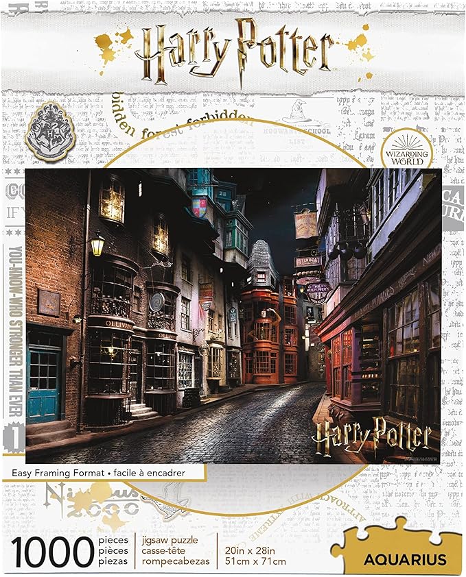 AQUARIUS Harry Potter Puzzle Diagon Alley (1000 Piece Jigsaw Puzzle) - Officially Licensed Harry Potter Merchandise & Collectibles - Glare Free - Precision Fit - Virtually No Puzzle Dust - 20x28in