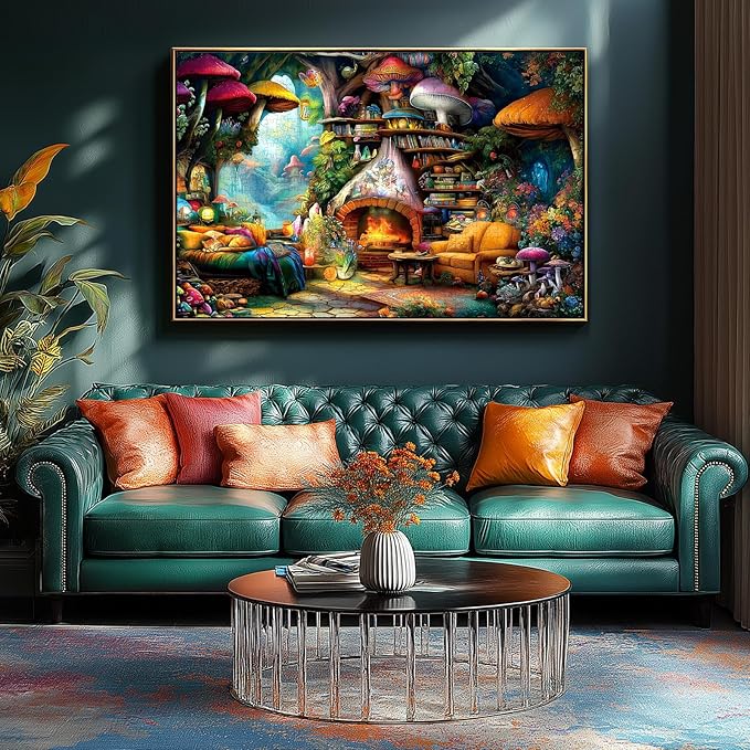Blueforest 1000 Piece Jigsaw Puzzle for Adults - Magical Forest Living Room Scene, Intermediate Difficulty Puzzle with Premium Cardboard, 27.5"x19.7" Size for Relaxation, Family Bonding & Gifting