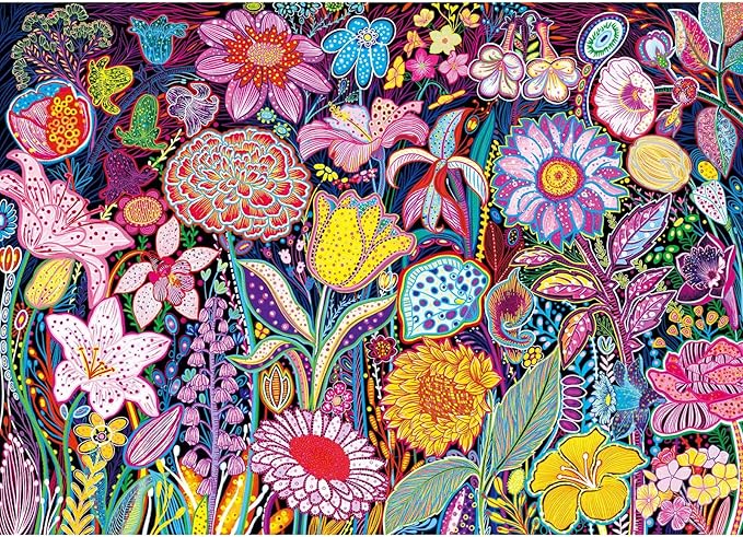 Puzzles for Adults 1000 Pieces, Artistic Blooms Jigsaw Puzzles, Fun and Relaxing Challenging Puzzle, Floral Flower Puzzles, Interlock Perfectly No Dust, Gifts for Easter Earth Day