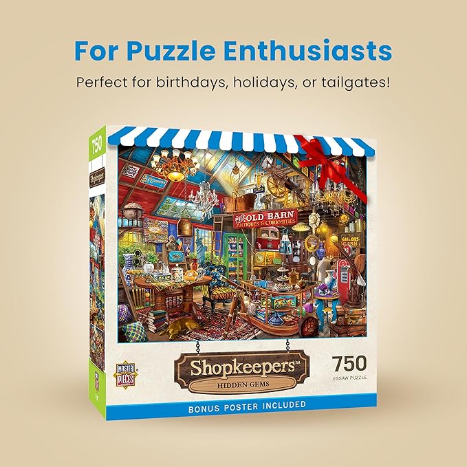 MasterPieces 750 Piece Jigsaw Puzzle for Adults and Family - Hidden Gems - 18"x24"