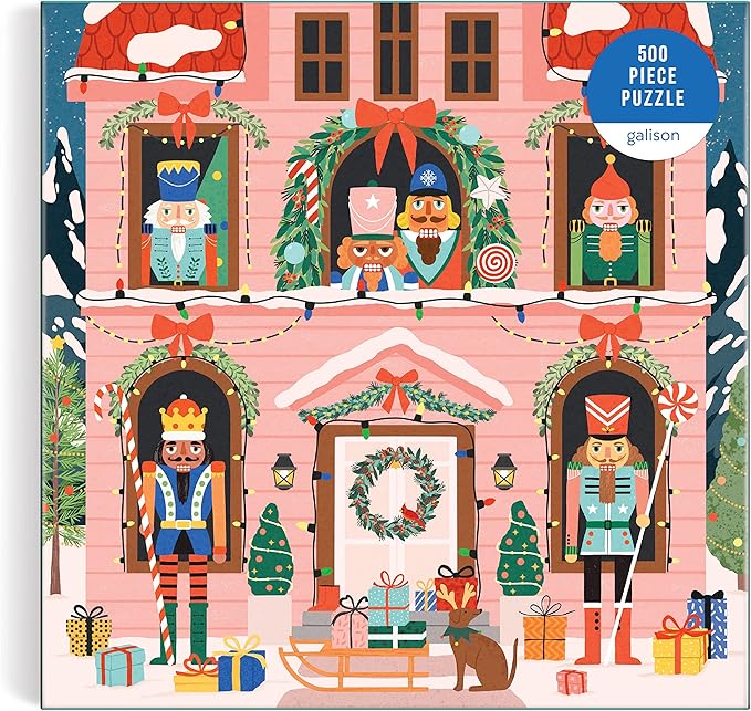Galison Nutcracker Magic – 500 Piece Puzzle Fun and Challenging Activity with Bright and Bold Artwork of Wooden Toy Soldiers for Adults and Families