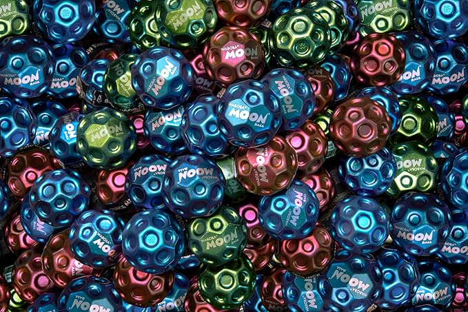 Waboba Metallic Moon Ball Blue- Hyper Bouncy Ball - All Ages Extreme Bounce and Fun - Perfect for Active Play and Outdoor Games