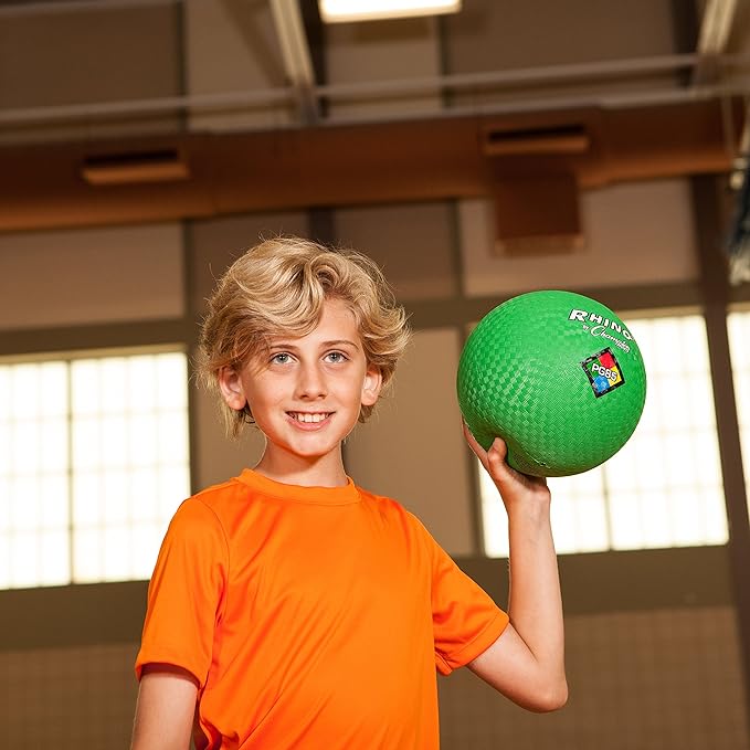 Champion Sports Rhino Playground Balls 8.5"D - Two Ply, Nylon Wound, GREEN