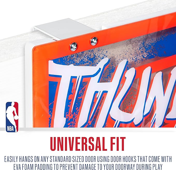 Franklin Sports NBA Team Over the Door Basketball Hoops - Kids Indoor Mini Basketball Hoop + Ball Set - NBA Fan Mini Hoops