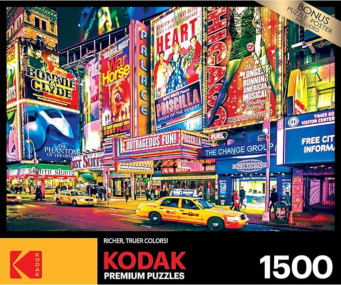 RoseArt - Kodak Premium - Broadway, NYC - 1500 Piece Jigsaw Puzzle for Adults