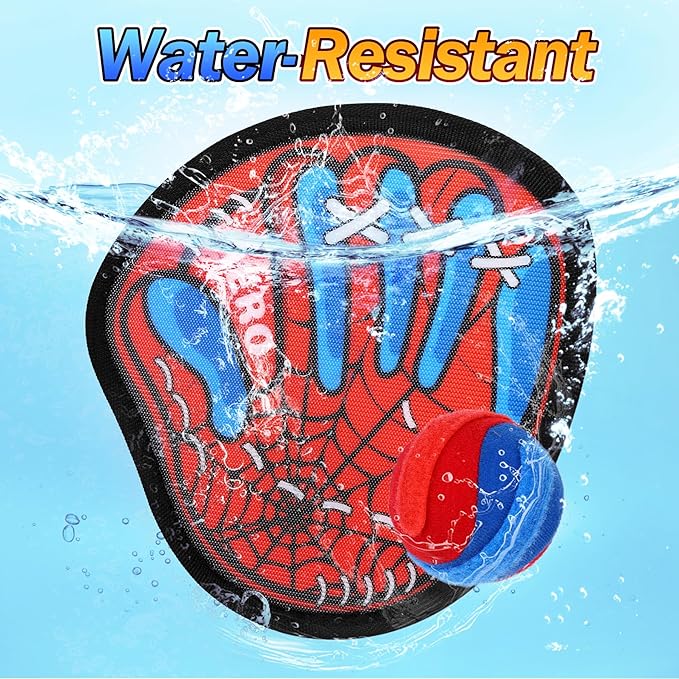 Spider Toss and Catch Ball Game Set – Toddler Baseball Glove, Outdoor Yard Beach Pool Toys, Outdoor Games for Family, Birthday Easter Gift for Ages 3 4 5 6 7 8-12 Year Old Boys Girls
