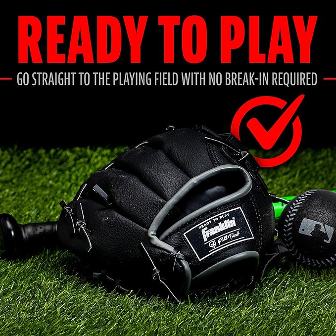 Franklin Sports Kids Baseball Gloves - RTP Youth Teeball Glove + Ball Set - Boys + Girls Teeball Mitt - Kids + Toddlers - 9.5"