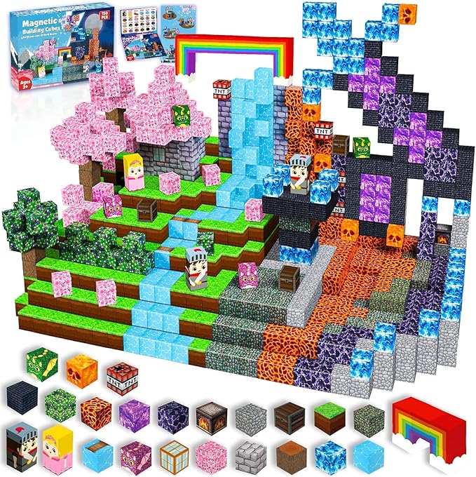 Magnetic Blocks - 150 PCS Build Dark Forest Castle - Magnetic Toys for Montessori Toddler Easter Christmas Birthday Gifts - STEM Sensory Toys for 3 4 5 6 7 8 9 10 Year Old Boys & Girls