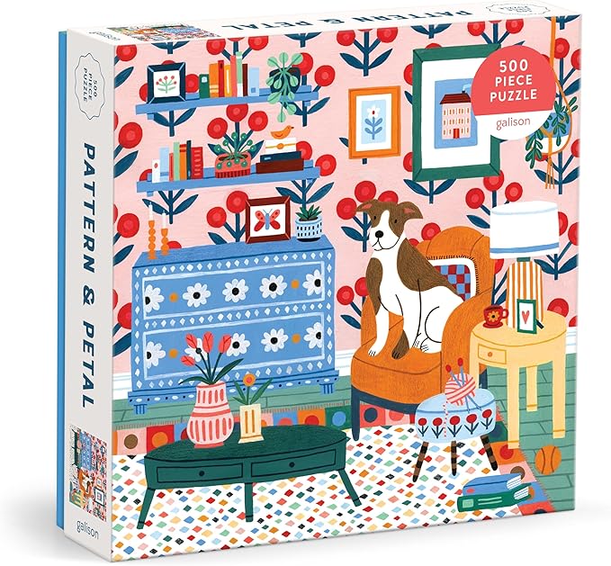 Galison Pattern & Petal – 500 Piece Jigsaw Puzzle Featuring Beautiful Artwork of A Floral Living Scene