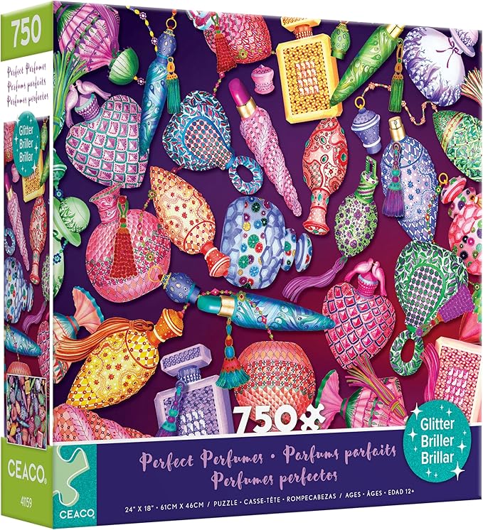 Ceaco - 750 Piece Jigsaw Puzzle - Parvanah Holloway - Glitter - Perfect Perfumes - Relaxing and Fun Activity for Adults