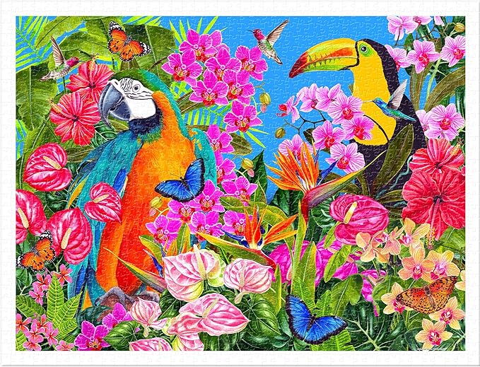 PieceRelax Plastic Jigsaw Puzzles for Adults 1200 Pieces - Veronique Oodian - Tropical Paradise Most Satisfying Table Games and Gifts No Puzzle Mat Required [H3569]