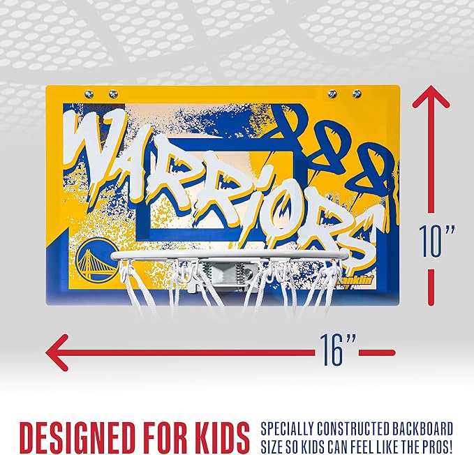 Franklin Sports NBA Team Over the Door Basketball Hoops - Kids Indoor Mini Basketball Hoop + Ball Set - NBA Fan Mini Hoops