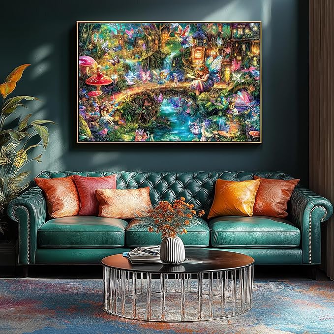 Blueforest 1000 Piece Puzzle for Adults - Magical Fairy Forest Fantasy Art, 27.5x19.7 Inches Premium Jigsaw Puzzle for Game Nights Relaxation & Home Decor