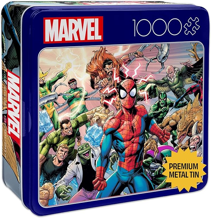 Buffalo Games - Marvel - Spider-Man Sinister War - 1000 Piece Jigsaw Puzzle for Adults - Collectible Tin Case - Finished Size is 26.6 x 19