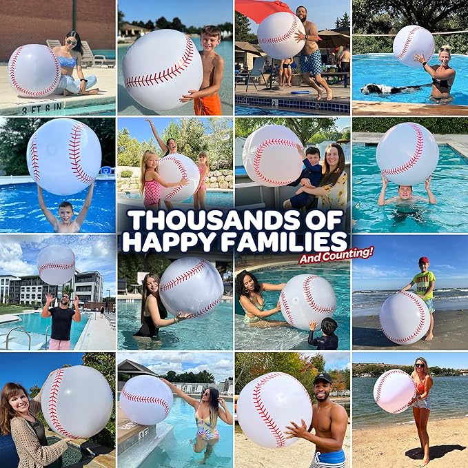 Large Beach Ball - New 8-Panel Design for Enhanced Durability and Ultra Round Shape - Best Big Beach Ball For Kids & Adults - 3X Thickness Material to Withstand Rough Play - Top Pool Party Hit of 2025