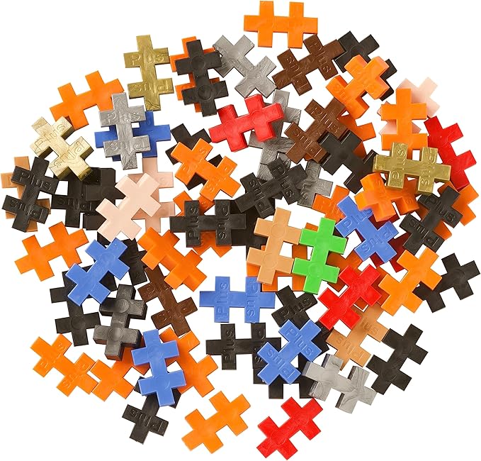 PLUS PLUS 3D Figure Building Block Set, Fun Stem Toys for Kids, 70 Interlocking Pieces - Ninjas Mini Maker Tube