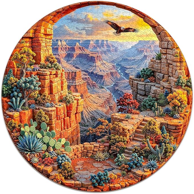 National Parks Puzzles for Adults 1000 Pieces, Round Nature Jigsaw Puzzles 1000 Pieces, Impossible Difficult Hard Challenging Puzzles for Adults, Art Puzzle for Home Decor (26.5 * 26.5in)