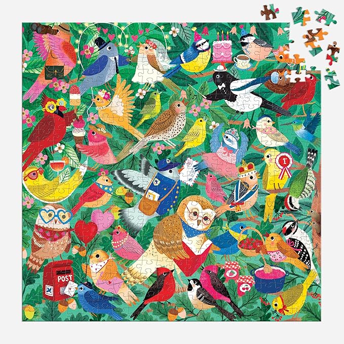 Mudpuppy Birding Around – 500 Piece Family Jigsaw Puzzle with Colorful and Fun Illustrations of Happy Birds for Children Ages 8 and Up