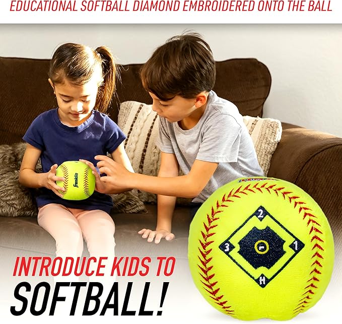 Franklin Sports MyFirst Soft Plush Sports Balls - Stuffed Plush Toy Basketball, Baseball + Football for Kids - NBA, MLB + NFL Indoor Soft Sports Balls - Fun Kids Toys + Room Decorations