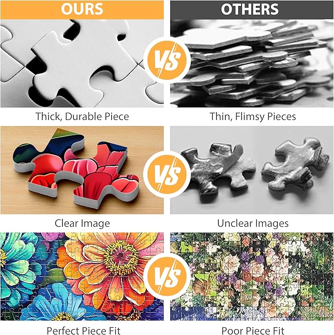 500 Piece Puzzle for Adults Puzzle Flowers, Recycled Cardboar Jigsaw Puzzles 500 Pieces for Elderly, Family Activity Game Great Gift for Mom Dad Friend Difficult Puzzles Size 20.5 x 15 inches