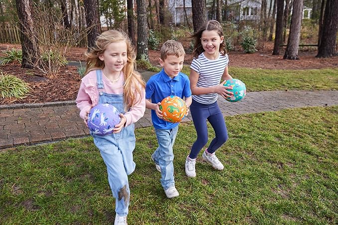 Crocodile Creek Playground Ball - Durable Rubber Ball for Kids Ages 3 and Up - Bouncy Inflatable Ball for Kickball, Indoor Games, and Outdoor Sports - PVC-Free - Purple Unicorn - 7-inch Diameter
