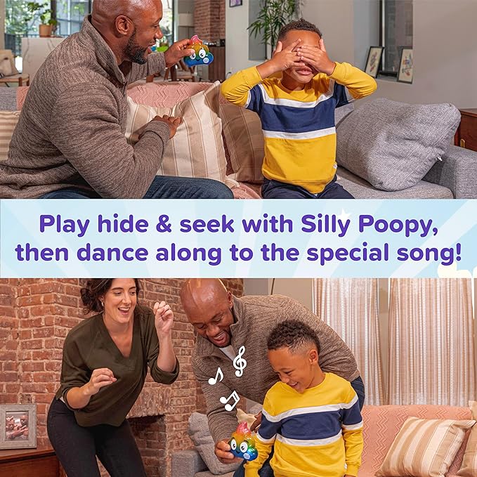 Silly Poopy’s Easter Hide & Seek Toy by Relatable, The Talking, Singing Rainbow Easter Game for Toddlers, Interactive Fun Learning Toy for Easter Basket Gifts, Includes 1 Toy and 2 AA Batteries