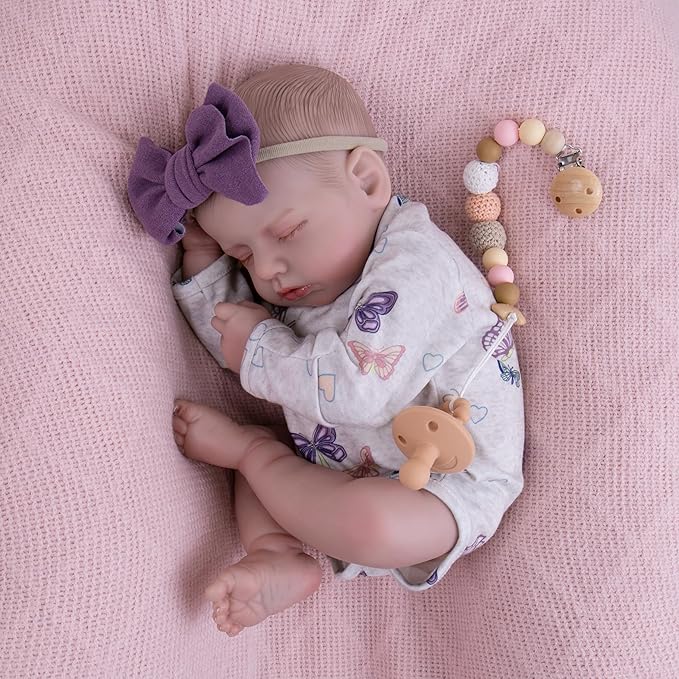 Milidool Reborn Baby Dolls, 20Inch Cute Soft Vinyl Realistic Newborn Baby Doll Poseable Lifelike Real Life Baby Dolls with Accessories for 3+ Year Old Girls Gifts, Pretend Play, Collection