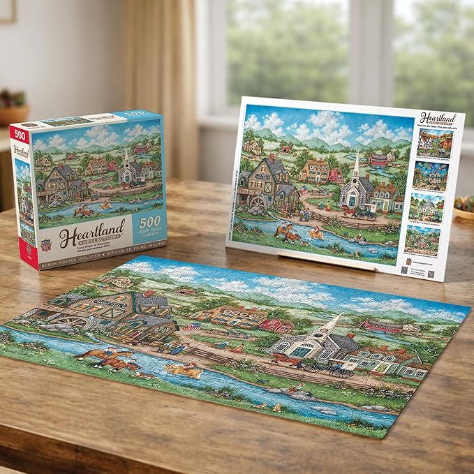 MasterPieces 500 Piece Jigsaw Puzzle for Adults - Lazy Days of Summer - Americana Folk Art - 15"x21" - Thick Recycled Board - Unisex Adult
