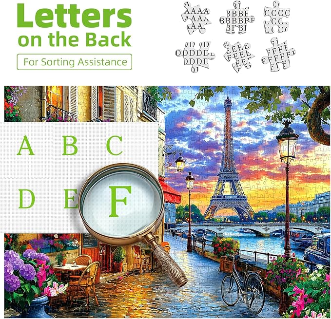 1000 Pieces Paris Twilight Jigsaw Puzzle for Adults - Stress Relief & Family Bonding Game, Scenic Eiffel Tower & Seine River Art, 27.56x19.69 Inches Home Decor