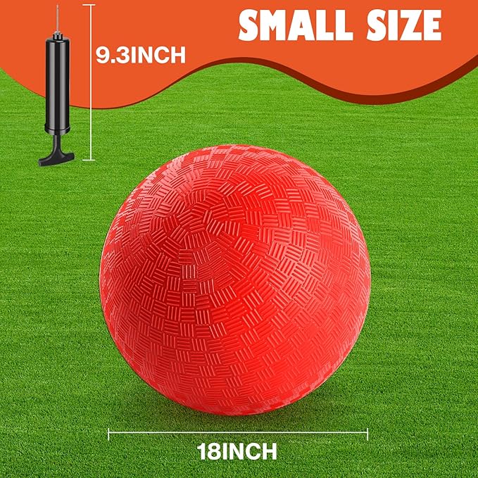 18-Inch Jumbo Playground Balls (3 Pack, Red&Blue&Green) - Oversized Inflatable PVC Balls for Kids & Pets, Backyard Grass Play, Indoor/Outdoor Games with Hand Pump