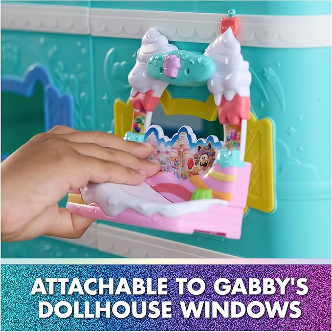 DreamWorks GABBY'S Dollhouse The Movie, Cakey Cat's Sweet Treat Balcony with Toy Figure & Dollhouse Accessories, Kids Toys for Girls & Boys Ages 3 and Up