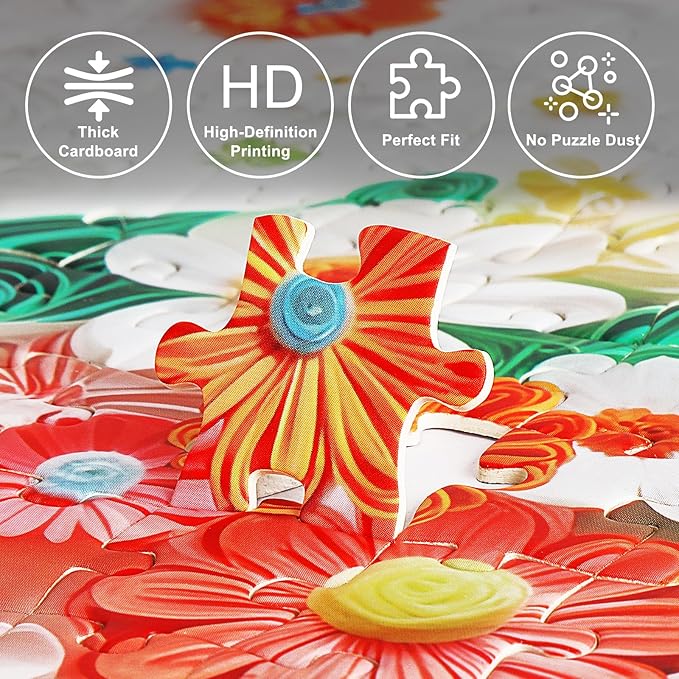 Butterfly Puzzles for Adults 500 Piece Colorful Flower Butterfly Jigsaw Puzzles 500 Pieces Beautiful Funny Paper Art Challenging Family Hard Difficult Puzzle Games Gift (20"X20")