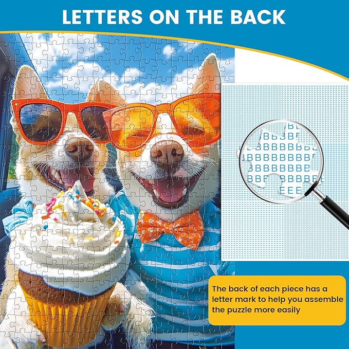 300 Piece Puzzles for Adults,Cute Puppy Jigsaw Puzzle for Adults Kids Seniors,Recycled Cardboard Selfie Puppy Piece Puzzle 300 Piece,Family Activity Great Gift for Family Friends 20.5 * 15 in