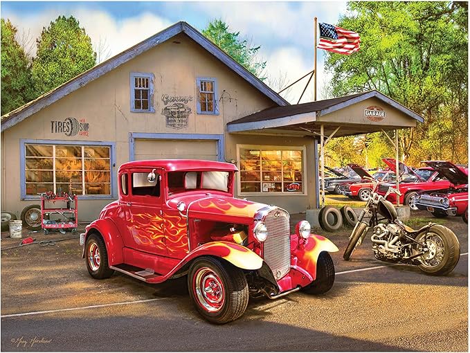 RoseArt - American Nostalgia - Hot Rod Flames - 550 Piece Jigsaw Puzzle for Adults