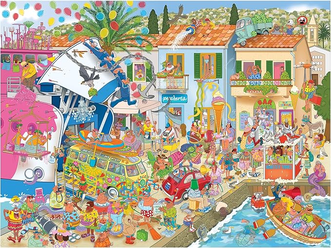 RoseArt - Cartoon Chaos - Harbor Hilarity - 500 Piece Jigsaw Puzzle for Adults