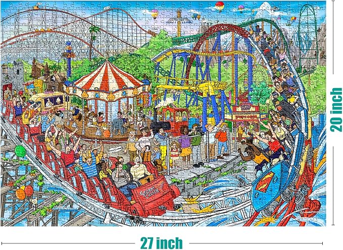 Antelope - 1000 Piece Puzzle for Adults, Roller Coaster Jigsaw Puzzles 1000 Pieces, Theme Park Puzzle, High Resolution, Matte Finish, Smooth Edging, No Dust Exciting Puzzles